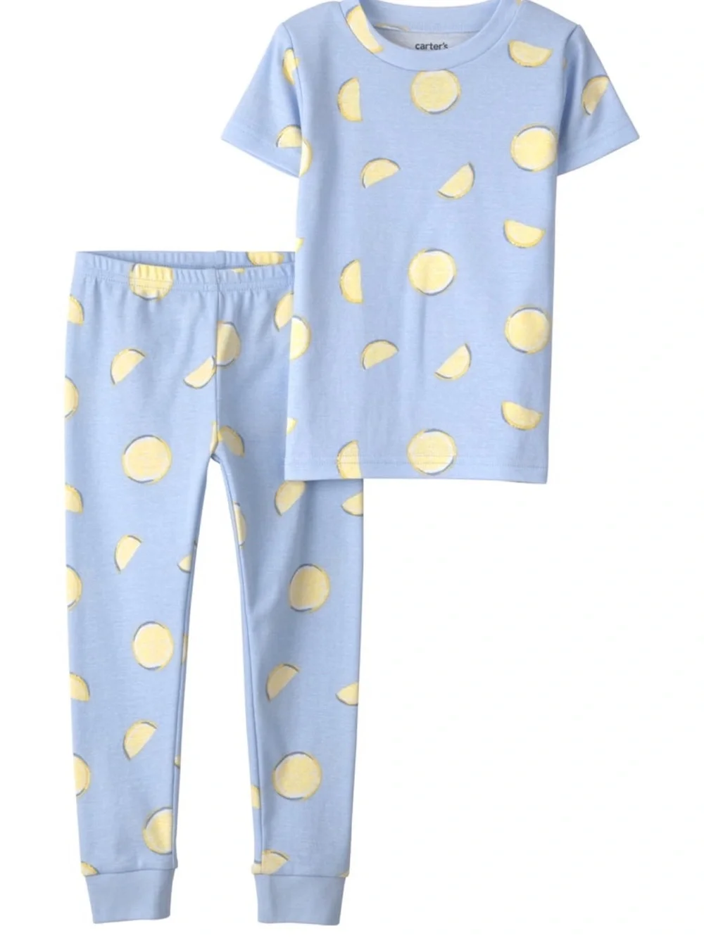 Carter's Light Blue Short-Sleeve Lemon Print Pajama Set